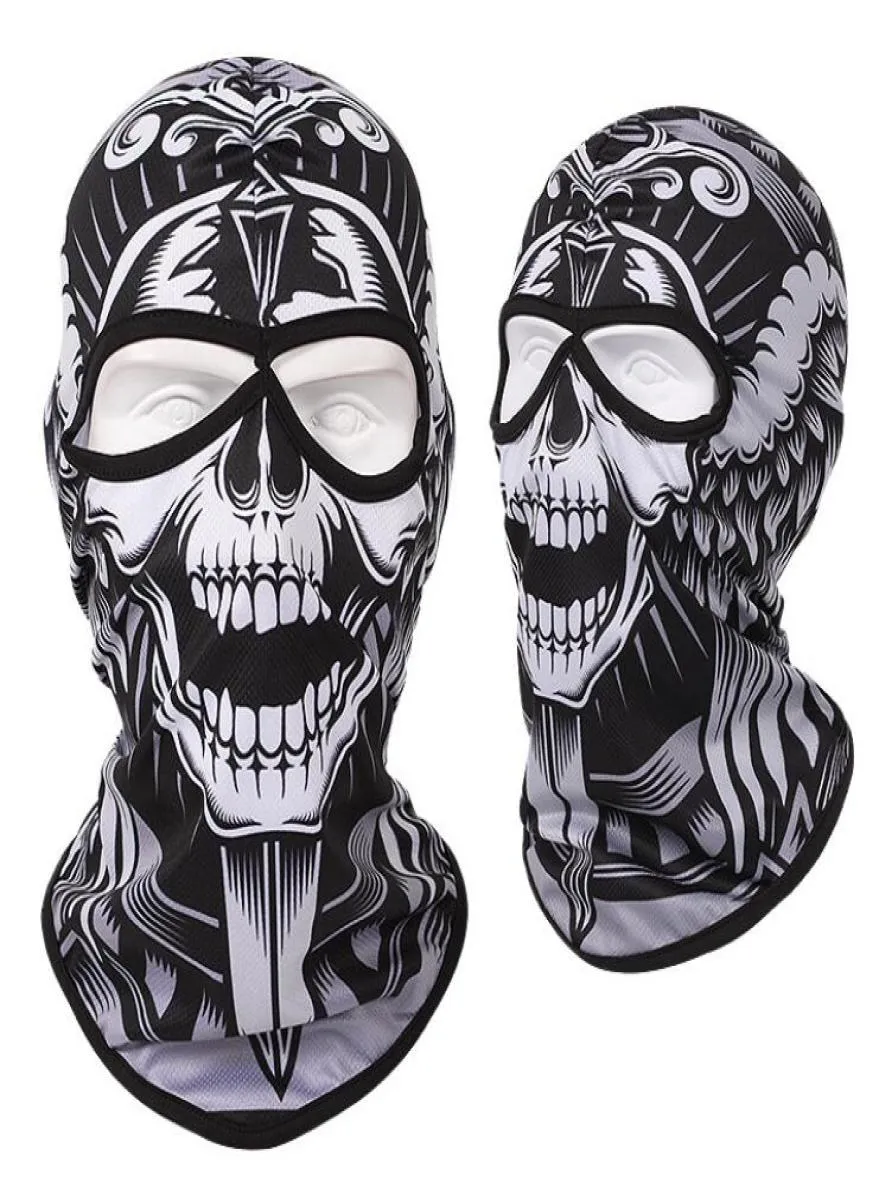 Cartoon print skull mask paintball full face protective ghost mask cycling masks Multi Function Headwear Skull Bandana Motorcycle 1872733