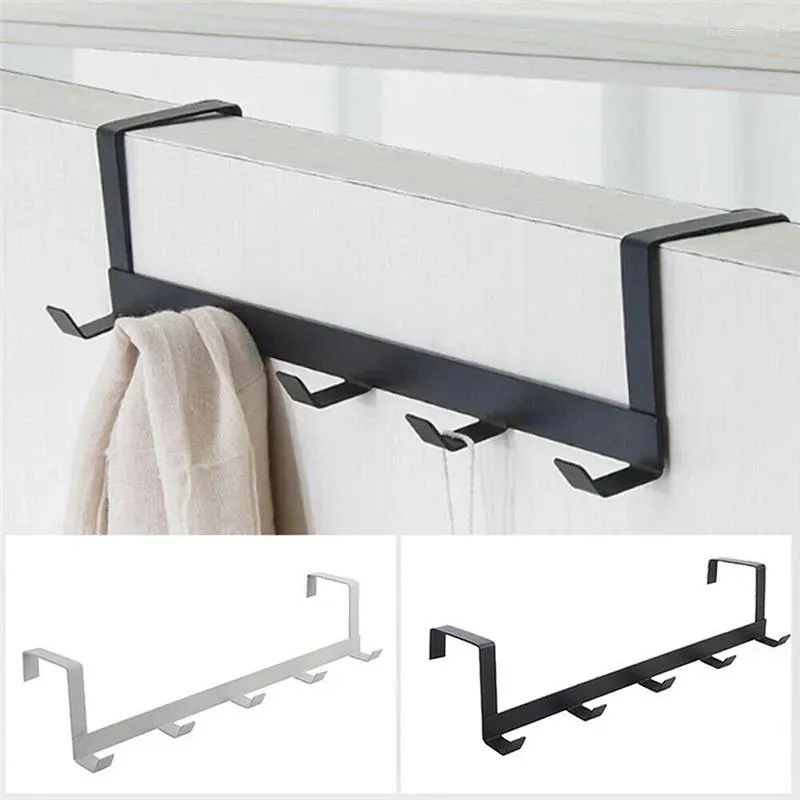 Rails Hooks Over The Door 5 Home Bathroom Organizer Holder Rack Clothes Coat Hat Towel Hanger Kitchen Accessories