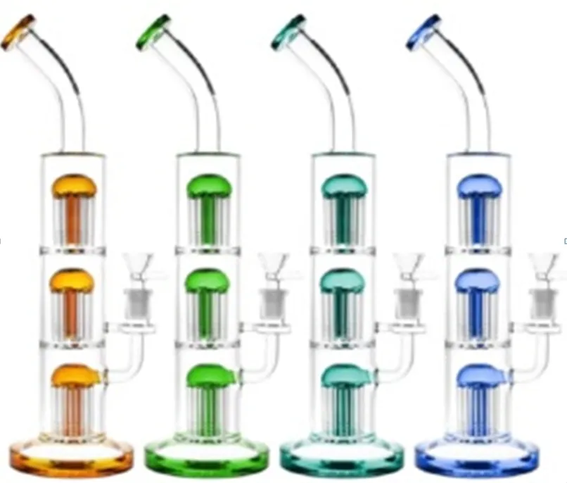 Double glass oil rigs Hookahs thick glass water bongs smoking pipe bubbler dab accessory