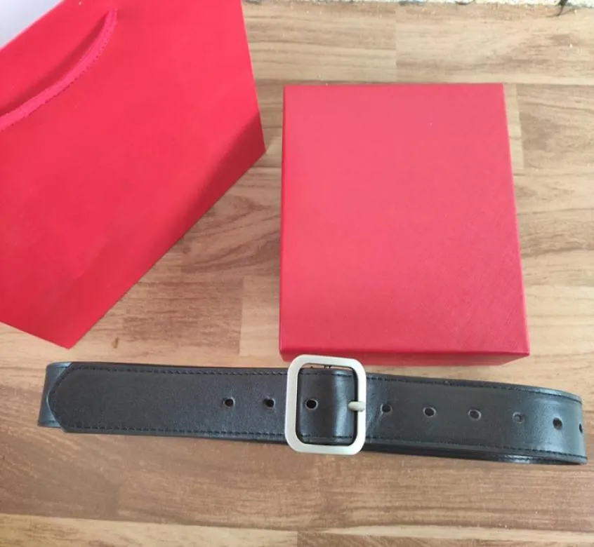 Gürtel Neue Mode Schwarz und Braun Glatte Gürtel Nadelschnalle Gürtel Herren Damen Gürtel Ceinture als Geschenk mit roter großer Box 5548375