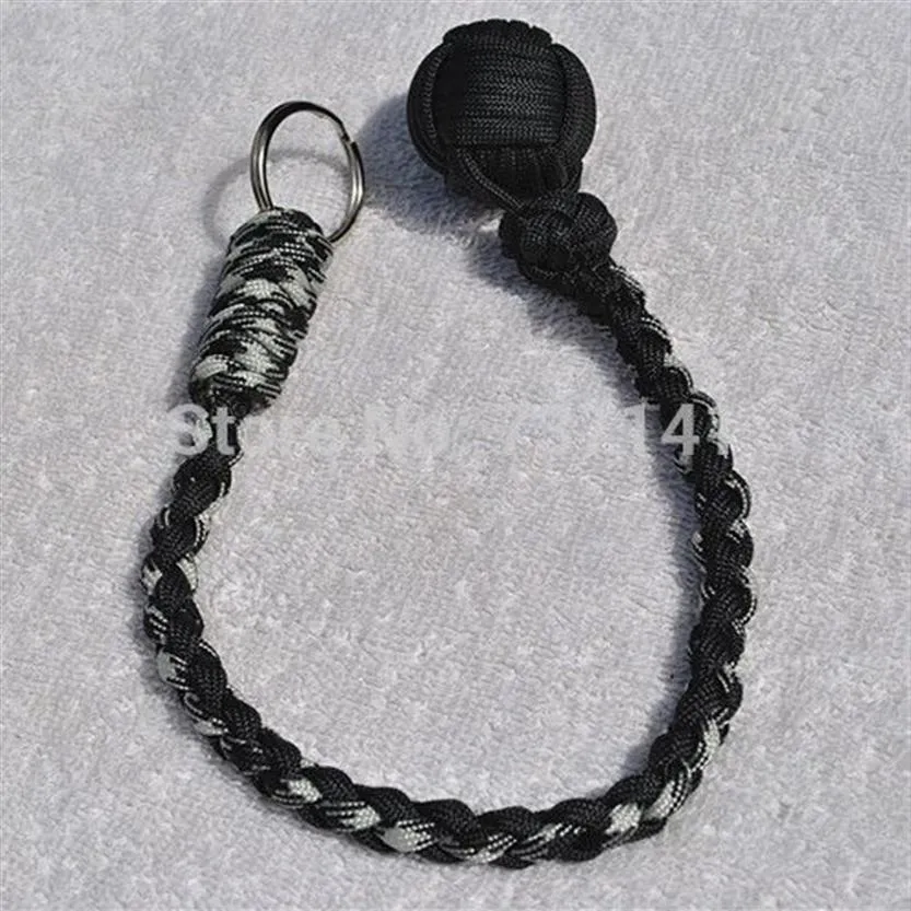 PARACORD MONKEY FIST Keechchain 1 Sfera in acciaio L'autodifesa è realizzata a mano in China260G