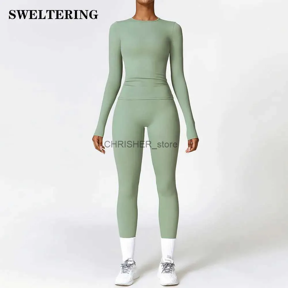 Tenue de yoga 2 pièces Sportswear Soupless Yoga Set Gym Clothes Sportswear Yoga Costumes For Women Fitness Set Tracksuit Sports Bra Gym LeggingsL231221