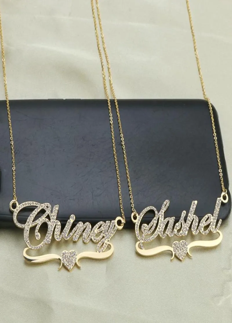 Stainlesss Custom Name Necklaces Pendant Letters Necklace for Women Custom Chain Jewelry Children Personalized Gold303604918028254609510