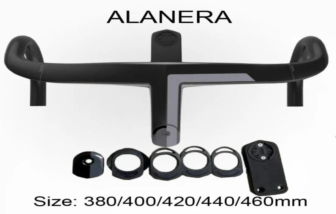 Road Intergrado Alanera Handlebar Ciclismo de carbono 286mm Forks de garçonete Bentr Road Bicycles guidão com espaçadores Computador MONTE3764261