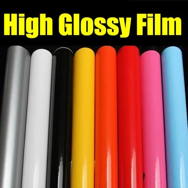 Autocollants 20/30/40/50 * 152 cm Film en vinyle brillant noir brillant