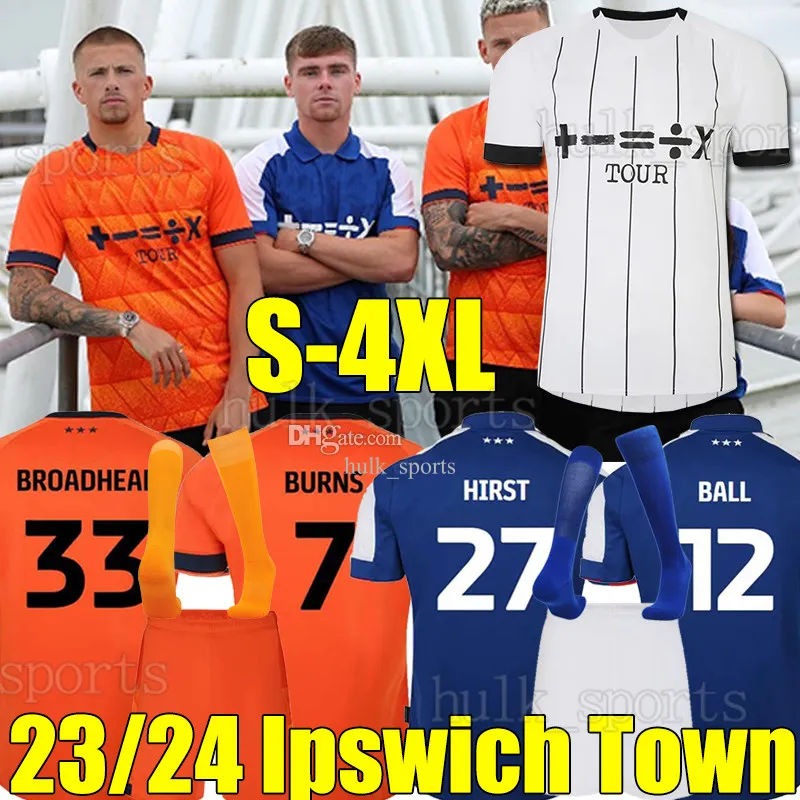 4xl 23/24 Ipswich Town 3rd Soccer Jerseys Burns Hirst 27 Burns 7 Broadhead 33 Luongo 25 Ball 12 Chaplin 10 Ladapo 9 2023 2024 HOMM