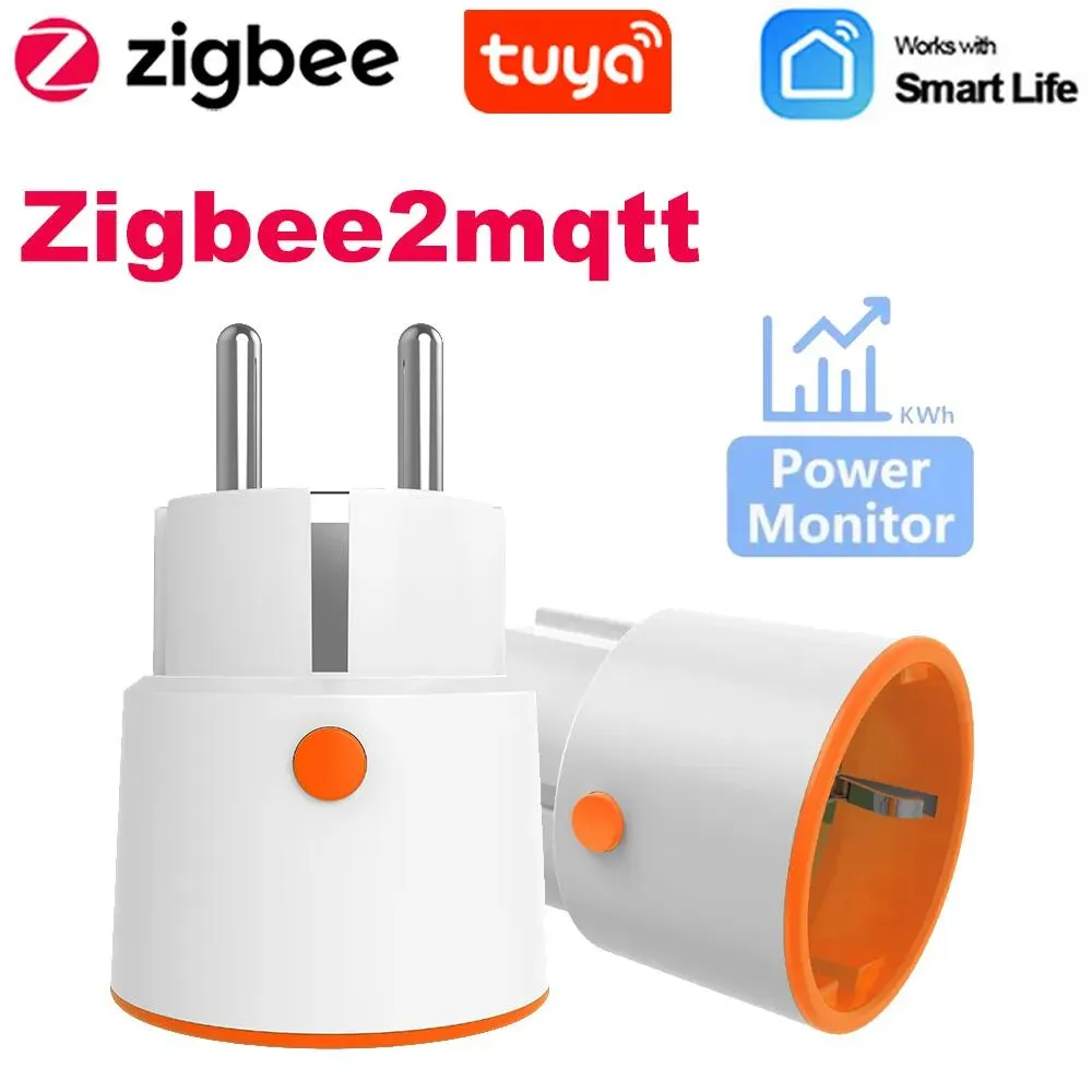 Plugs Smart Power Plugs Tuya ZigBee 3.0 Plug 16A EU Outlet 3680W Meter Remote Control Work med ZigBee2MQTT och Home Assistant Hub 2211