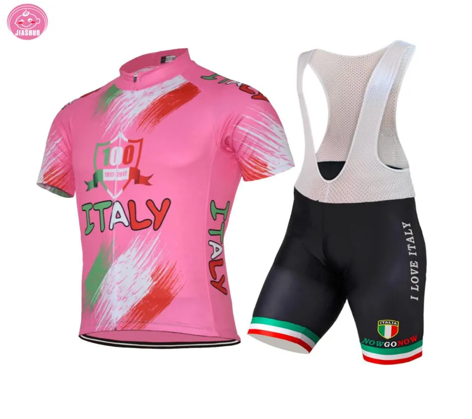 Ny anpassad 2017 100 år färger Italien Italia MTB Road Racing Team Bike Pro Cycling Jersey Set Bib Shorts Clothing Breattable3170762