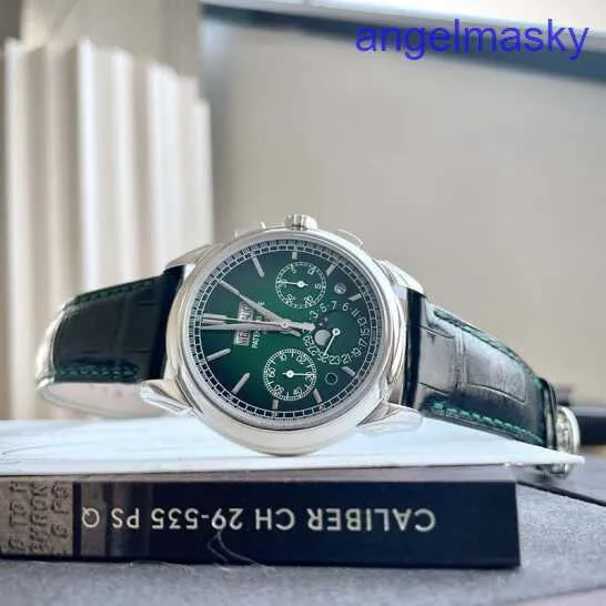 Luxury Patek Watches For Men Super Complex Function Chronometer Series 5270p Green Disc PT950 Manual Mechanical Mens Watch Business Leisure Watch Set Not Fo