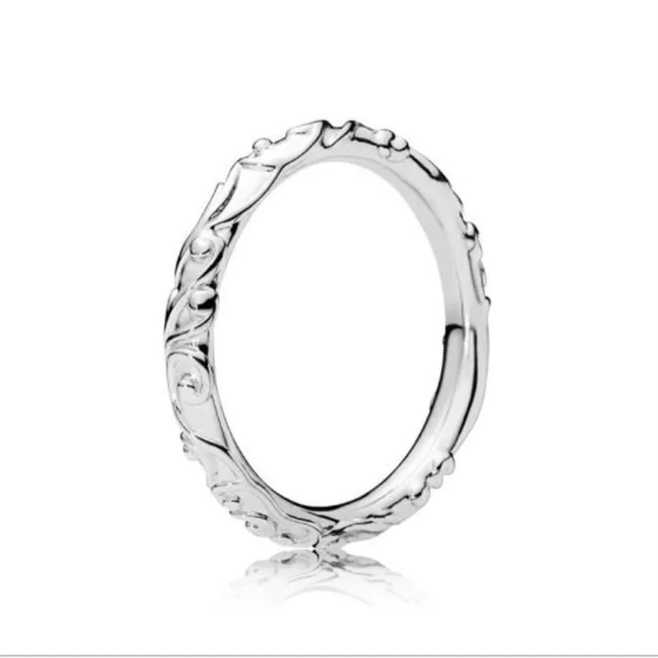 Ringar Real 925 Sterling Silver Rose Gold Simple Ring With Logo Original Box Fit Pan Wedding Engagement Smycken för kvinnor W202269Q
