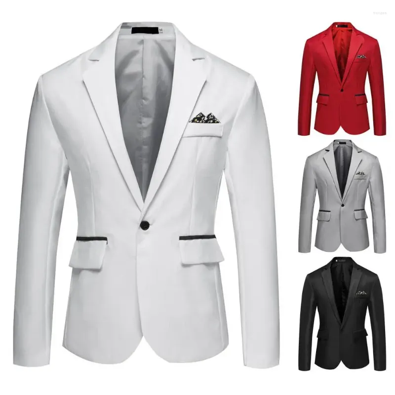 Costumes masculins Business Blazer Blazer Pocket Pocket Soft Soft Suit Veste pour les rencontres