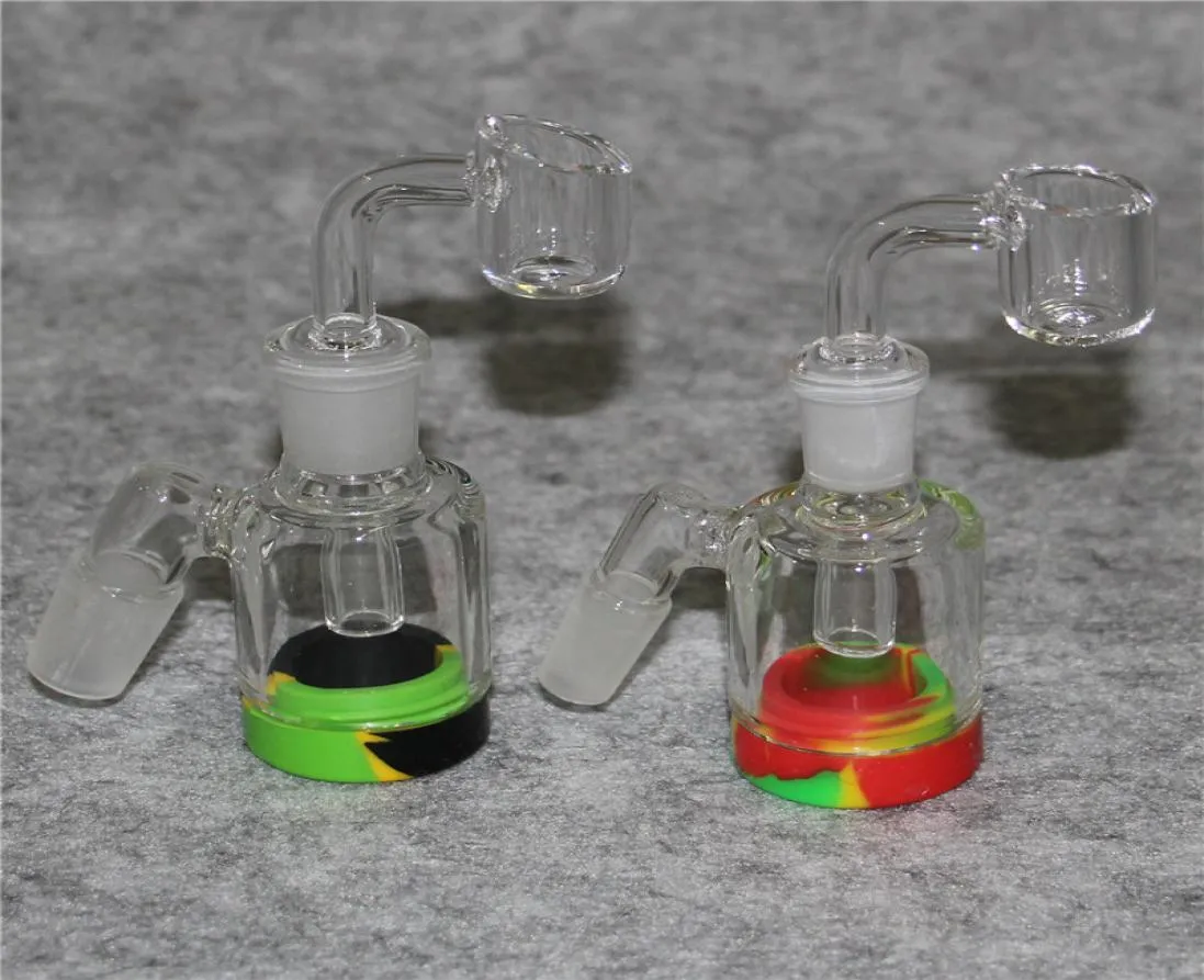 Catchante de cenizas de 18 mm de 18 mm para agua de vidrio Bong 45 90 grados Ashcather con cuarzo de calidad Banger Silicone Wax Container Dabber Tool39998478