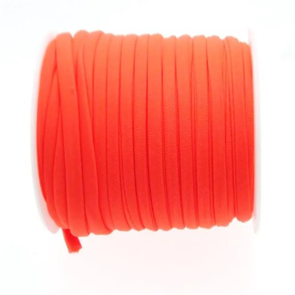 Oranje 5mm 20 meter gestikt nylon lycra koord zacht en dik koord rekbaar nylon lycra string elastisch koord2324