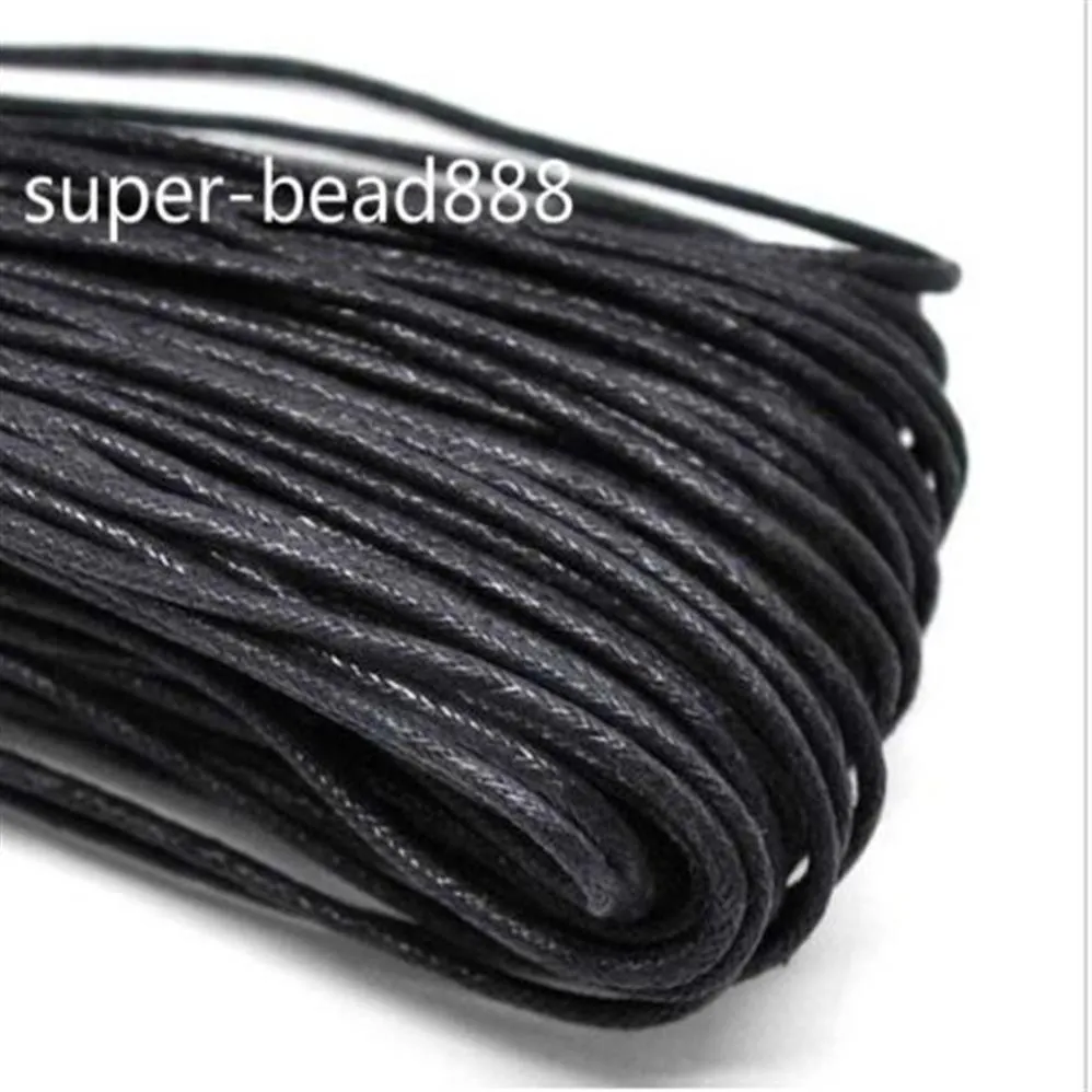 400m Craft Jewelry Making Black Waxed Cotton Necklace Cord 2mm Ship253b