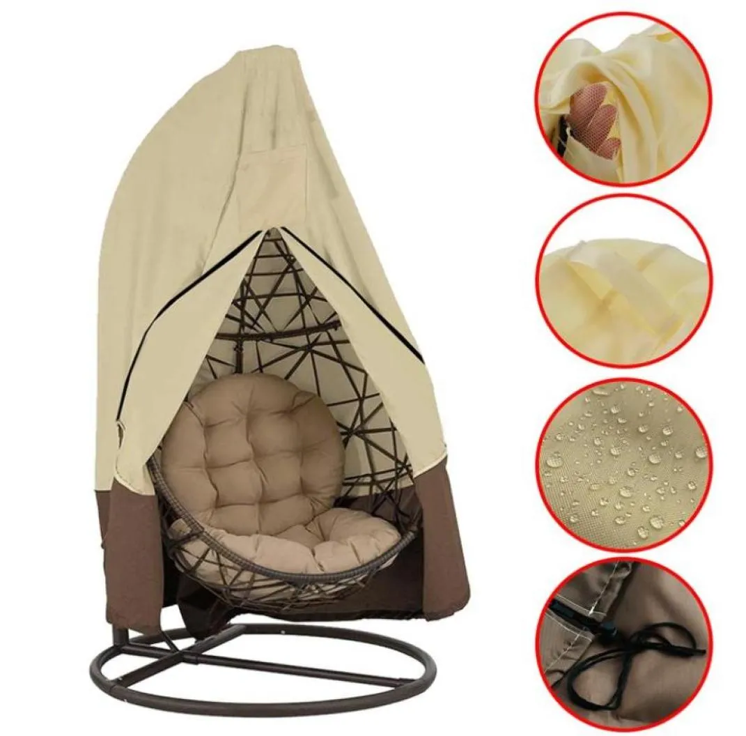 Outdoor Hanging Egg Swing Chair Cover Waterproof Dust Protector Patio With Zipper Protective Case Shade6637223