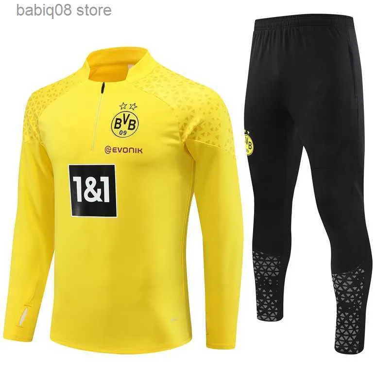 Fans zijn bovenaan T -stukken 22 23 24 Dortmund Borussia Tracksuit voetbalsets Trainingspak Survetement Fnmecha Kamara 2023 2024 Reus Bellingham Hummels Reyna Brandt Men Kids Kit M