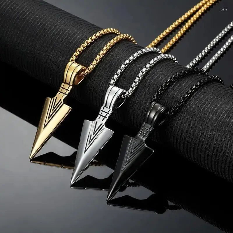 Charms Uilz Korea Arrow Halsband Pendant Fashion Hiphop Rostfritt stål Kort orm Benkedja Herr Retro Daglig slitage smycken