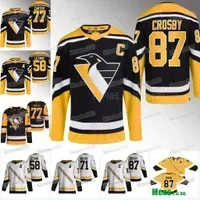 CUSTOM Sidney Crosby Penguins Jersey 2022-23 Reverse Retro Bryan Rust Jeff Carter Kris Letang Jake Guentzel Kasperi Kapanen Jeff Petry  Sm