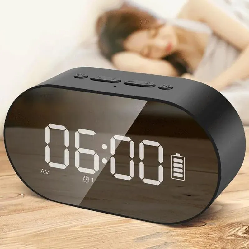 Динамики P1 Bluetooth Alarm Claisk Discover Display Dycry Mirror с Aux TF Card USB Flash Disk FM Home Office Portable Hifi динамик