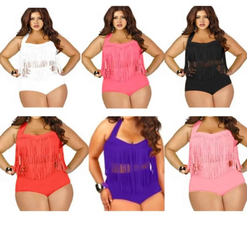 Plus Size Fringe Bademode mit Quaste Sexy Plus Size Badeanzüge Farben Badeanzüge Fat Women5509757