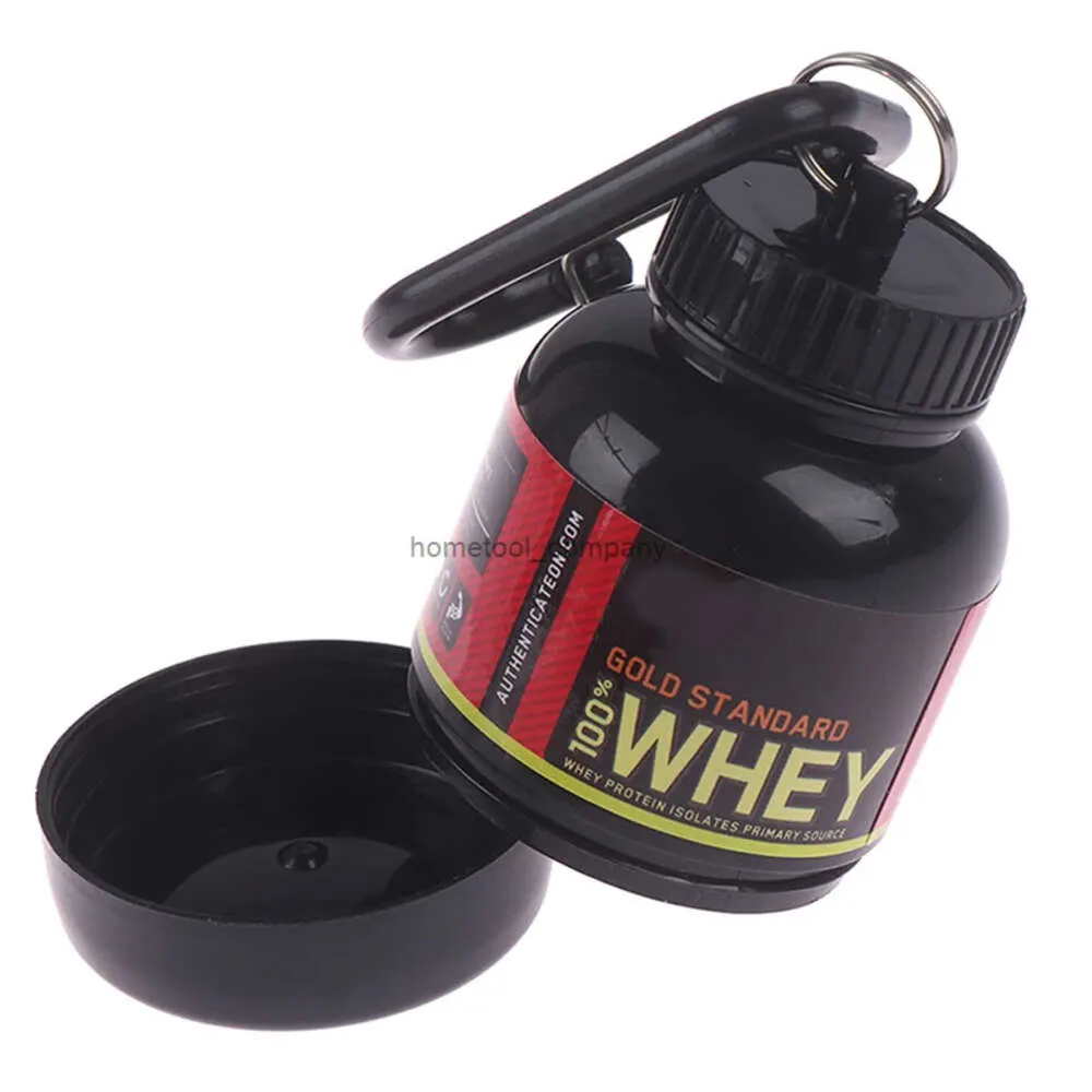 Keychain Pill Holder, Portable Protein Powder Container With Shaker ...
