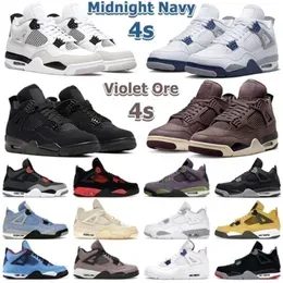 Jumpman 4 Basketball Shoes Men Women 4s Midnight Navy Violet Ore Military Black Thunder University Blue Sail Canvas Trainers Sports