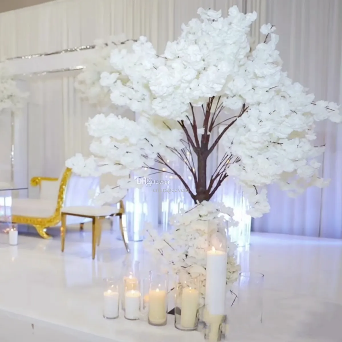 2024 Wedding Decor: White Blossom Cherry Tree Backdrop, Artificial Flower  Tree For Wedding/Party From Courageevent, $132.67 | DHgate.Com, image size:1200x1200