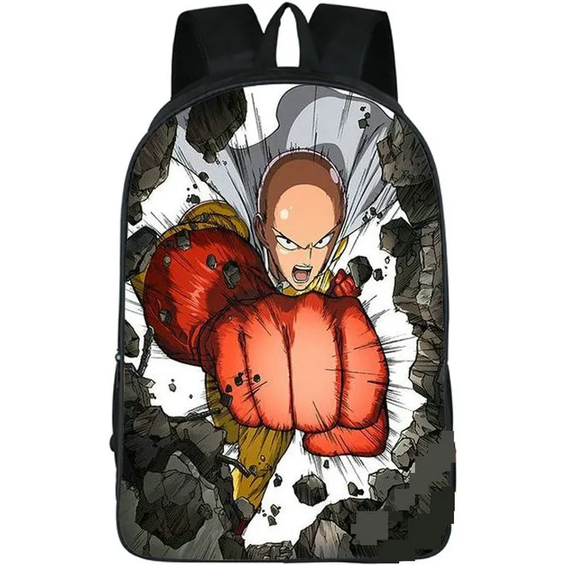 One Punch Man Backpack Saitama Daypack Anime School Bag De Cartoon Packsack Prick Rucksack Picture School School Photo Day Pack