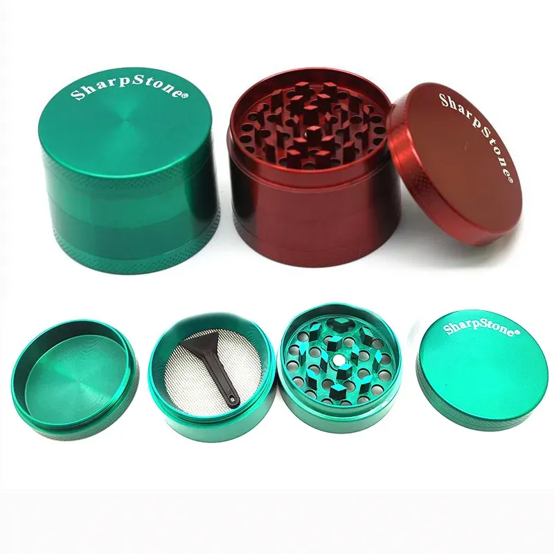 large size smoking Grinder 75mm Tobacco Slicer 4 Layers Herb Crusher Colorful Zinc Alloy Grinder Hands Smoke Accessories for dab rig bong ZZ