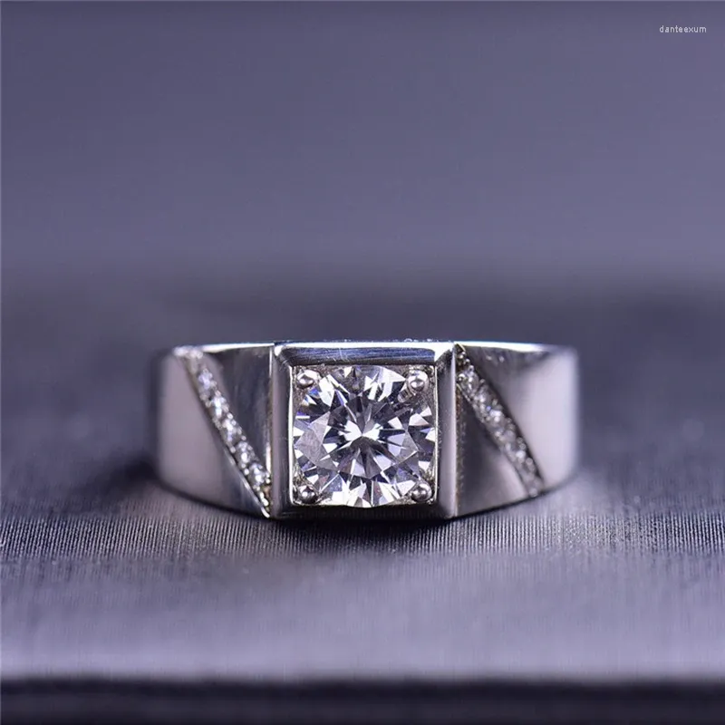 Cluster Ringen AETEEY Echte Moissanite Diamanten Ring 2ct D Kleur Voor Mannen 925 Sterling Zilveren Mannelijke Bruiloft Fijne Sieraden RI021