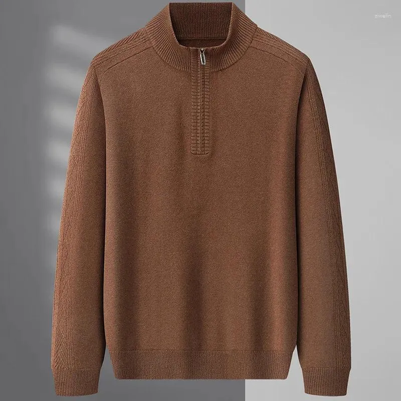 Men's Sweaters Arrival Fashion Autumn And Winter Standing Neck Sweater Half High Collar Wool Plus Size XL 2XL 3XL 4XL 5XL 6XL 7XL