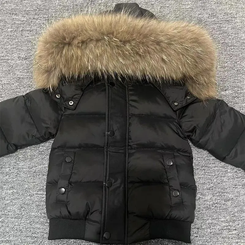 Down Coat Kids Winter Jacket Raccoon Fur Collar Toddler Clothing Children Warm Outerwear For Baby Boy Girl 1-14 Years Snowsuit