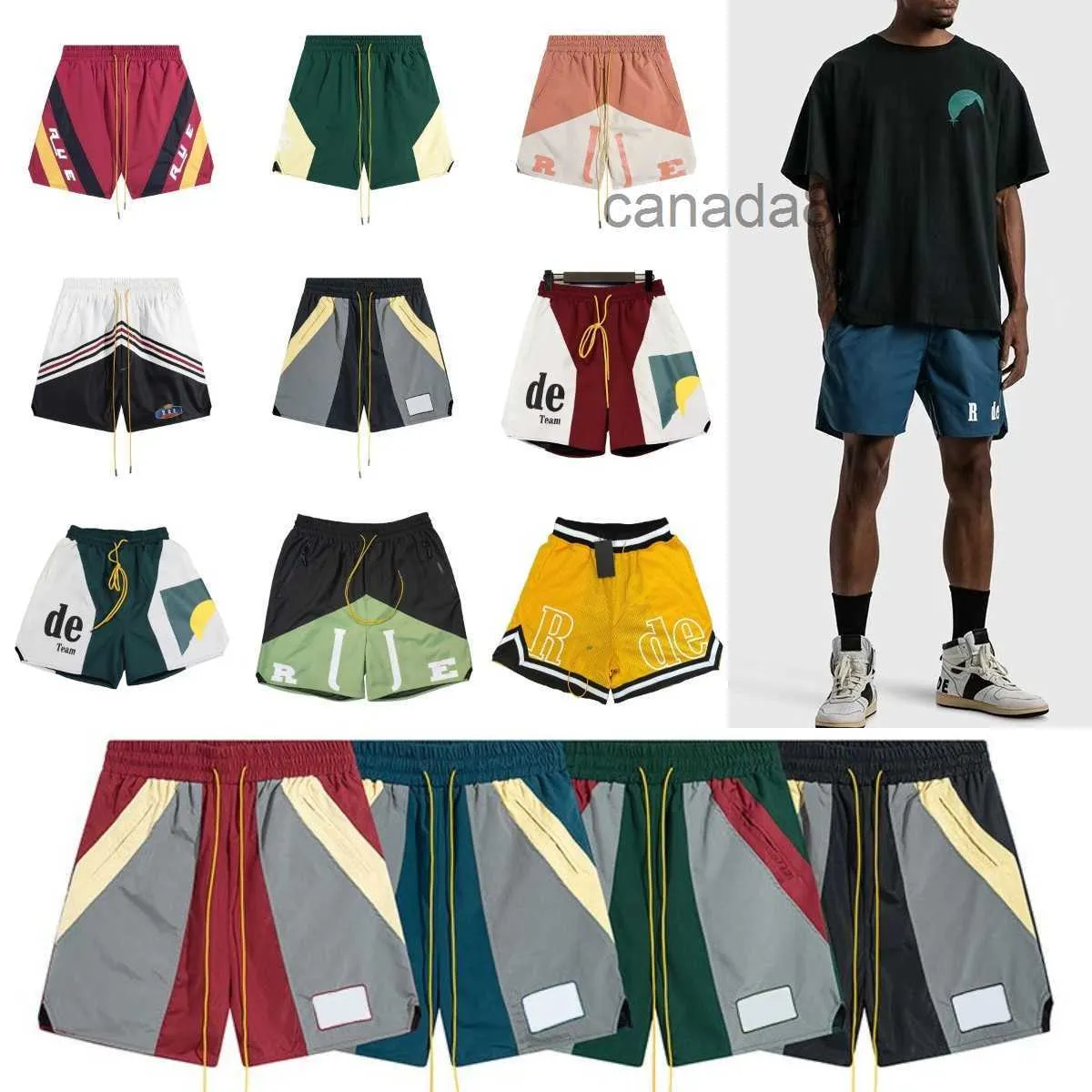 Дизайнерские шорты мужские летние короткие штаны Limited Rhudes Sports Training Training Swim Beach Delon Delon Hip Hop High Street Trabing Rh R2IW# QS7H