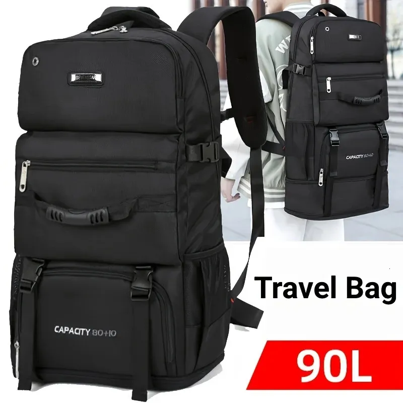 80L 90L Travel Bag Large Capacity Climbing Backpack Men Women Outdoor Camping Luggage Bags Trekking Hiking Pack 231222