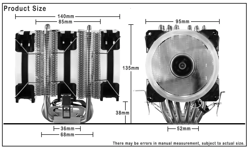 IWONGOU Cpu Cooler 6 Heat Pipes 4PIN PWM Air Cooler... From Zhong04 ...