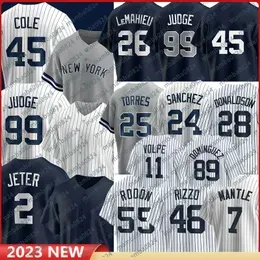 Ny Anthony Volpe Rizzo New Yorks Yankees Baseball Jersey Aaron Judge Jasson Dominguez Derek Jeter Carlos Rodon Gerrit Cole Harrison Bader Aaron Hicks