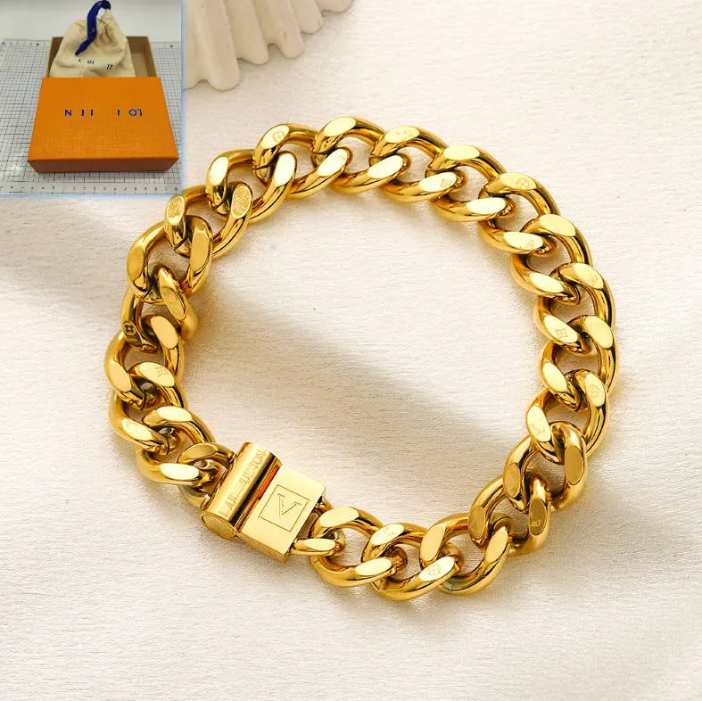 New Style Brand Luxury Designer Bracelet Chain Womens 18K Gold Plated stainless steel Jewelry Charm Love Gift Boutique Bracelet Box packaging