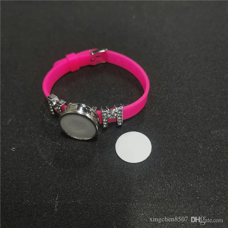 Subilation Mom Button Bracelets de bracelet en silicone avec disques en gros