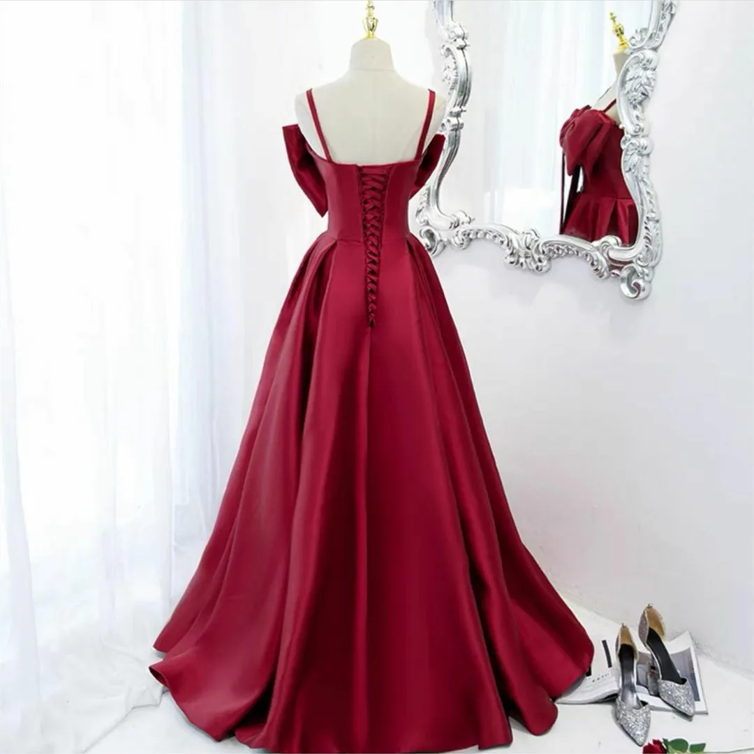 burgundy prom dress with pockets Vera Wang: Cyren