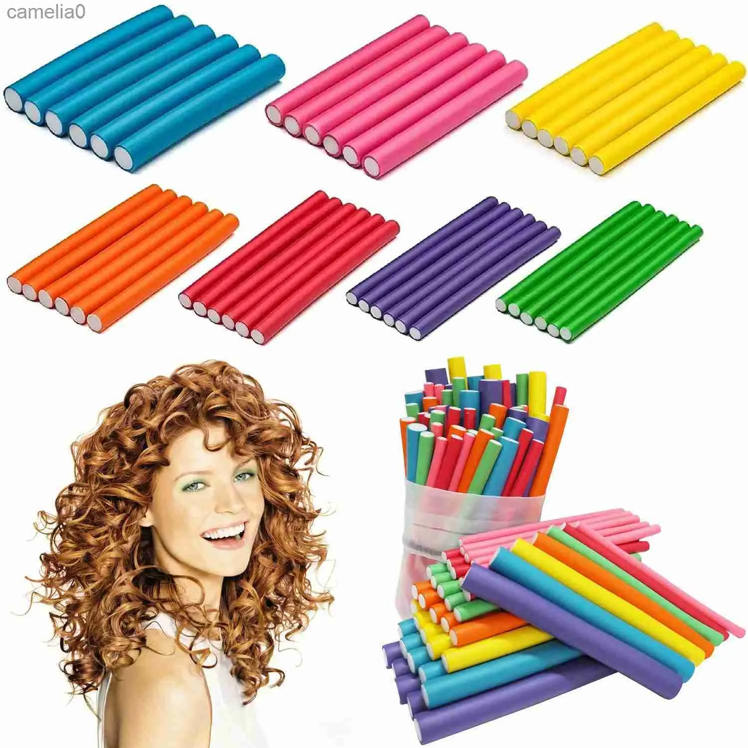 Colinhos de cabelo alisadores 10pcs/lote sem calor haste de curling sponge sponge roller roller roller espuma de torção dobrável ferramenta ferramenta de cabelo de penteado diy