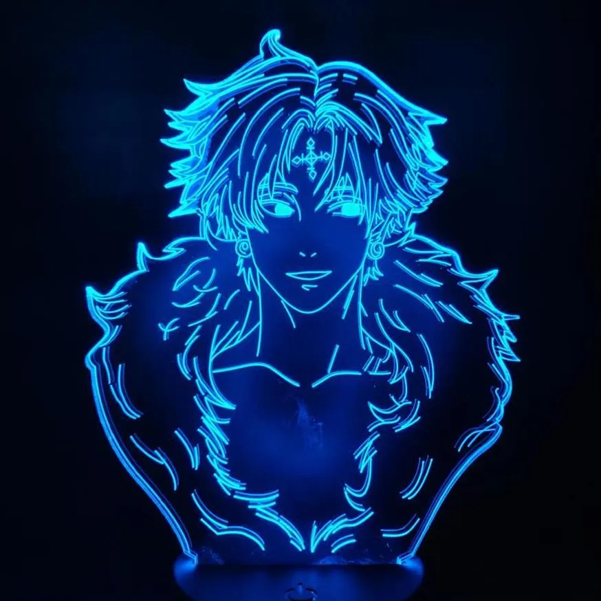 Night Lights x Chrollo Lucilfer 3D LED Illusione Lampada da tavolo anime per regalo di Natale206a