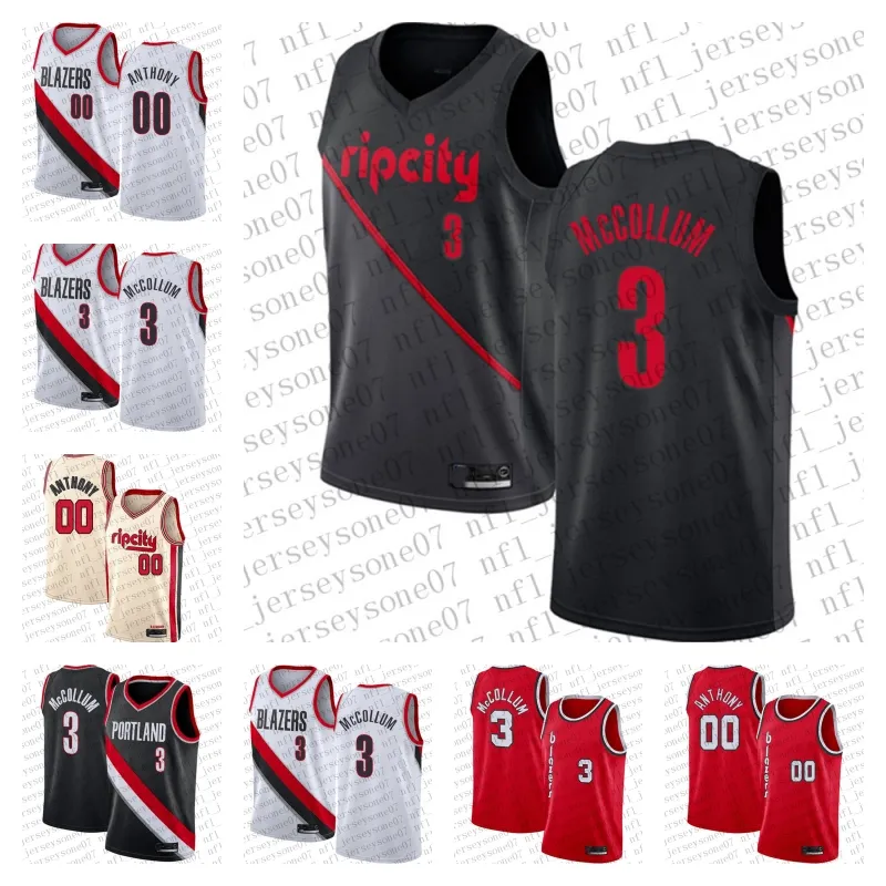 Anpassade män kvinnor ungdomar barn portland''trail blazers''00 carmelo''anthony 3 c.j. '' McCollum Green Camo Black White Blue Red Retro Basketball Jersey