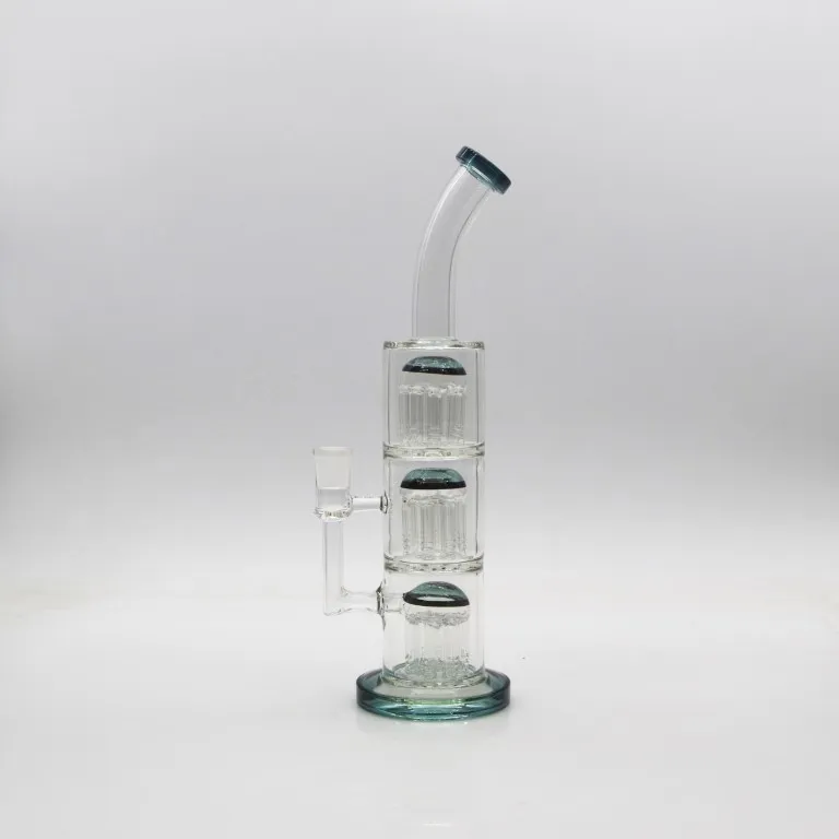 13 tum glas Bong Hookah Percolator Tall Colorful 14mm Joint Water Pipe With Bowl