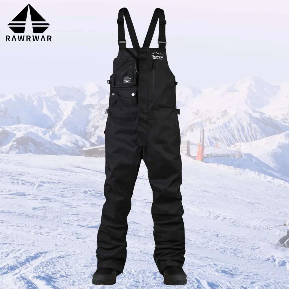 Mens and Womens Ski Bibs Winter Snow Pants High Elastic Shoulder Straps Windproof Waterproof Breathable Warm 231221