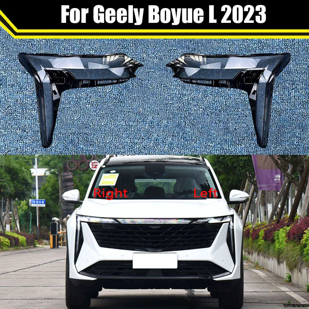 Auto Head Lamp Light Case for Geely Boyue L 2023 Car Front Headlight Lens Cover Lampshade Glass Lampcover Caps Headlamp Shell