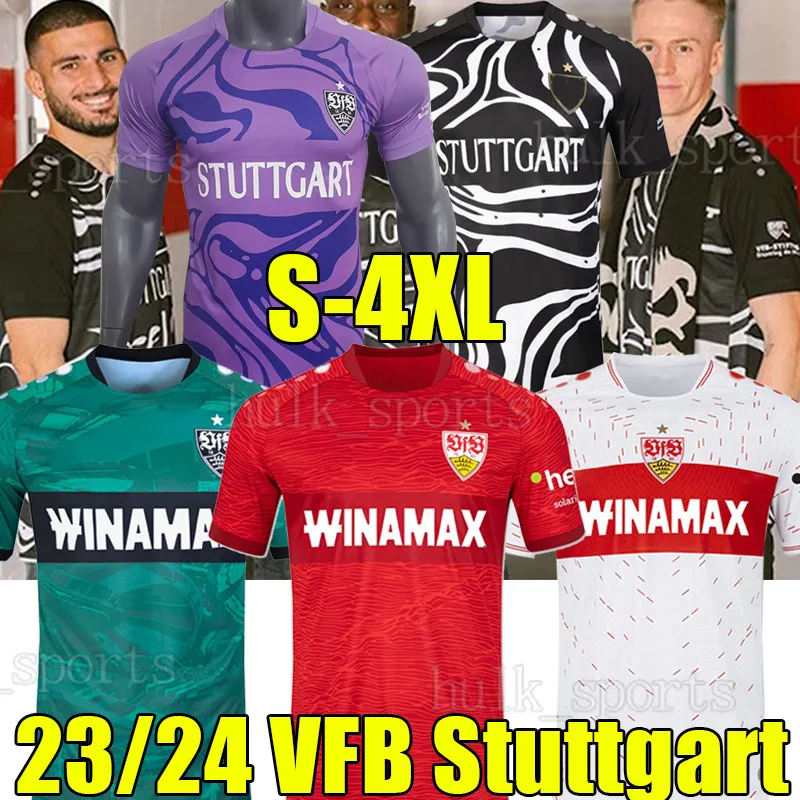 4xl 23/24 VFB Stuttgart Soccer Jerseys 2023 2024 Målvakt Kit Kalajdzic Didavi Wamangituka Gomez Gonzalez Mangala Men Kids Kits Set Football Shirt Manner Kinder Kinder Kinder Kinder