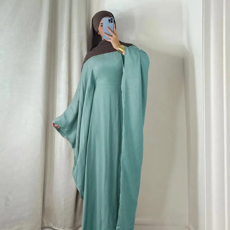 Ethnic Clothing Butterfly Sleeve Abaya Ramadan Eid Muslim Women Long Dress Inside Belt Party Dresses Dubai Turkey Islamic 2024 Summer