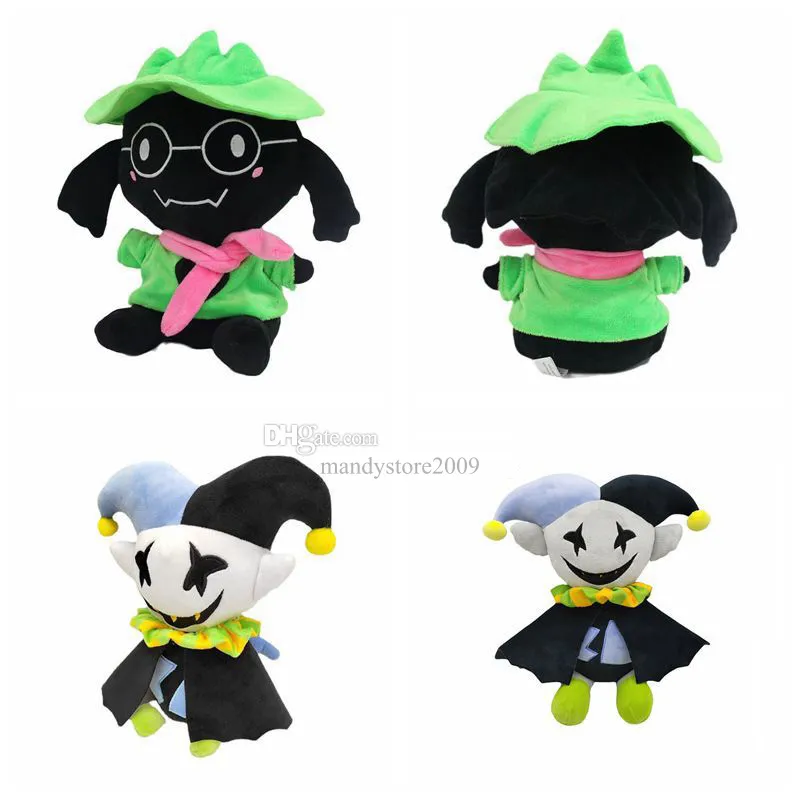 Jouet de peluche de dessins animés mignons et doux de 9,8 pouces, le meilleur pour les enfants à Noël et Halloween (vert noir) ralsei peluche en peluche de clown noir et blanc