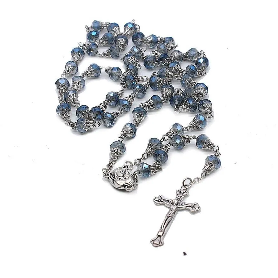 Peads de oración Collar de crossares de color Rosario Católico Santos Católicos Suministros de regalos Giveaways262B