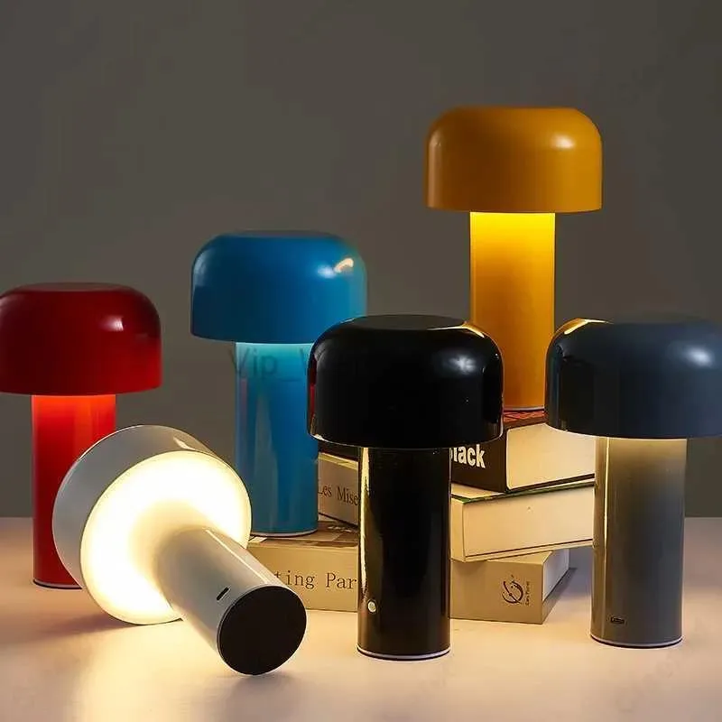 Lampes table concepteur de champignons lampe nocturne légère portable touch sans fil lampe de décoration rechargeable lampe de table de chevet USB lampe HKD230808